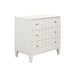 Worlds Away - Carmack Three Drawer Side Table with Fluted Detail in Matte White Lacquer - CARMACK WH - GreatFurnitureDeal
