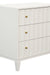 Worlds Away - Carmack Three Drawer Side Table with Fluted Detail in Matte White Lacquer - CARMACK WH - GreatFurnitureDeal