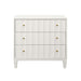 Worlds Away - Carmack Three Drawer Side Table with Fluted Detail in Matte White Lacquer - CARMACK WH - GreatFurnitureDeal