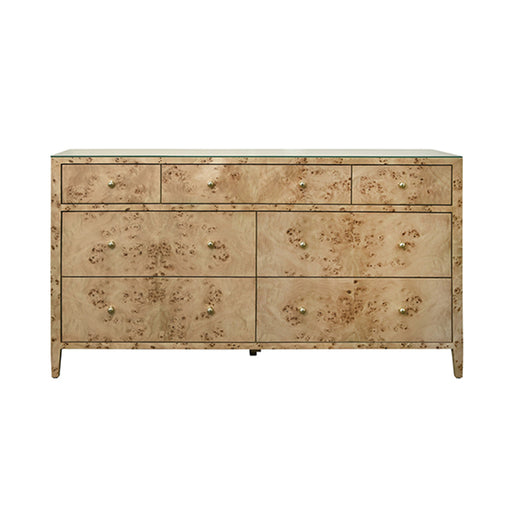 Worlds Away - Carnegie Seven Drawer Chest in Burl Wood - CARNEGIE BW - GreatFurnitureDeal