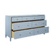 Worlds Away - Carnegie Seven Drawer Chest in Textured Light Blue Linen - CARNEGIE LB - GreatFurnitureDeal