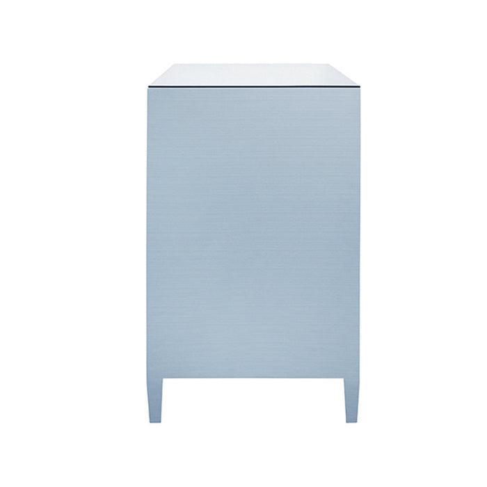 Worlds Away - Carnegie Seven Drawer Chest in Textured Light Blue Linen - CARNEGIE LB - GreatFurnitureDeal