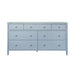 Worlds Away - Carnegie Seven Drawer Chest in Textured Light Blue Linen - CARNEGIE LB - GreatFurnitureDeal