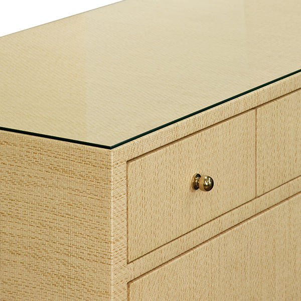 Worlds Away - Carnegie Seven Drawer Chest in Natural Glasscloth - CARNEGIE NAT - GreatFurnitureDeal