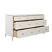 Worlds Away - Carnegie Seven Drawer Chest in Textured White Linen - CARNEGIE WH - GreatFurnitureDeal
