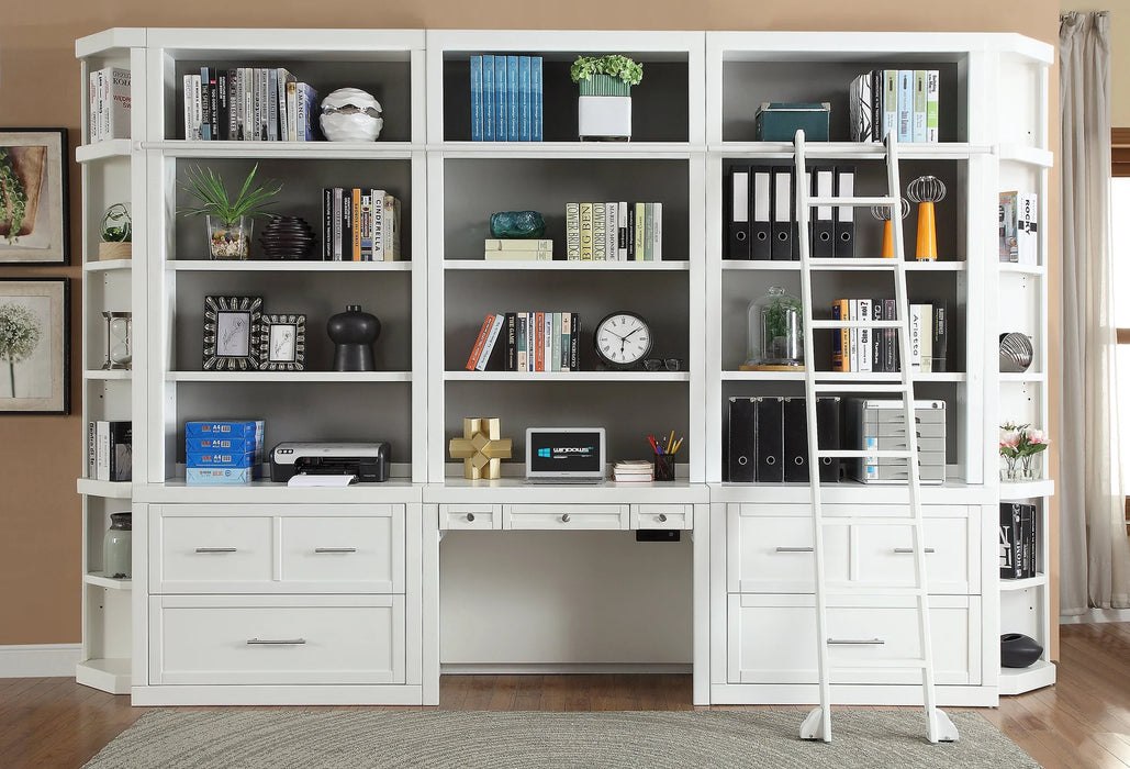 Parker House - Catalina 9 Piece Workspace Library Wall in Cottage White - CAT-9PC-LIB-F-WALL - GreatFurnitureDeal