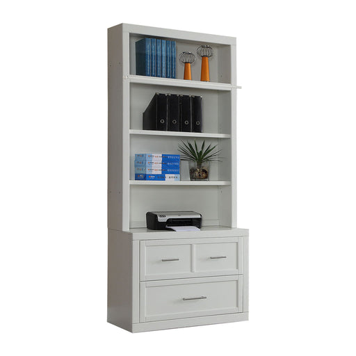 Parker House - Catalina 2 Piece 40 Inch Lateral File and Hutch in Cottage White - CAT#476-2 - GreatFurnitureDeal