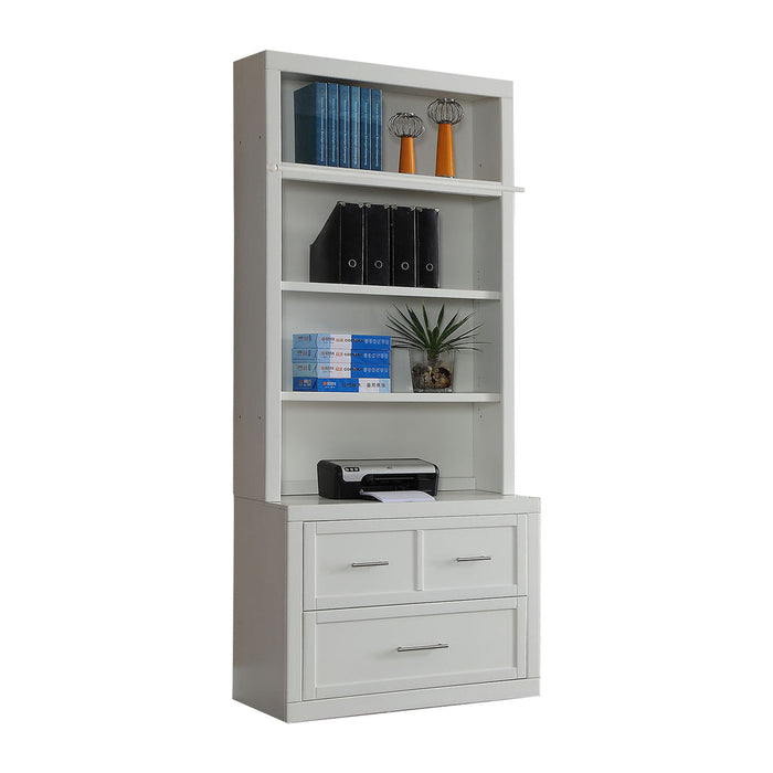 Parker House - Catalina 2 Piece 40 Inch Lateral File and Hutch in Cottage White - CAT#476-2 - GreatFurnitureDeal