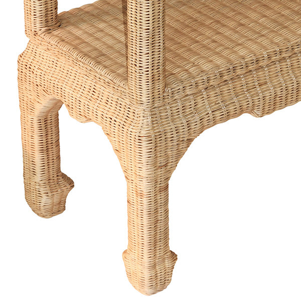 Worlds Away - Ming Style Etagere In Woven Rattan - CAVALIER - GreatFurnitureDeal