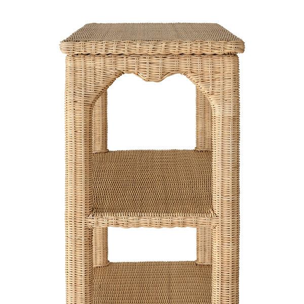 Worlds Away - Ming Style Etagere In Woven Rattan - CAVALIER - GreatFurnitureDeal