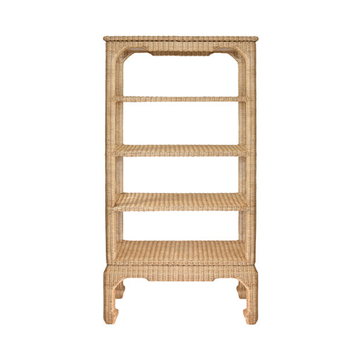 Worlds Away - Ming Style Etagere In Woven Rattan - CAVALIER - GreatFurnitureDeal