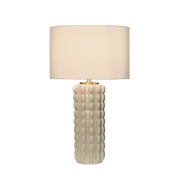Worlds Away - Cece Scalloped Ceramic Table Lamp in Beige Glaze - CECE BG - GreatFurnitureDeal