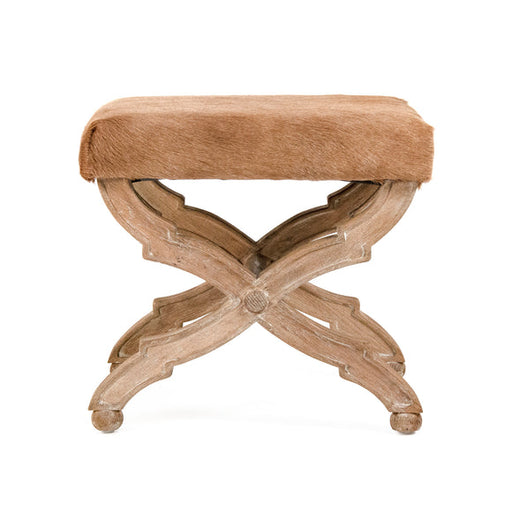 Zentique - Cow Hide Stool - CF162 E272 Cow BRW - GreatFurnitureDeal