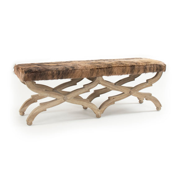 Zentique - Cow Hide Bench - CF163 E272 Cow EL - GreatFurnitureDeal