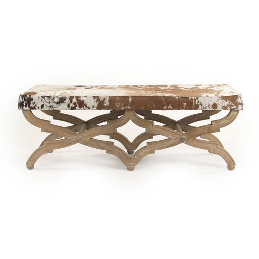 Zentique - Cow Hide Bench - CF163 E272 Cow SPBRW - GreatFurnitureDeal