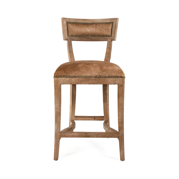 Zentique - Medallion Cow Hide Bar/ Counter Stool - CF282-30 Counter E272 Cow BRW