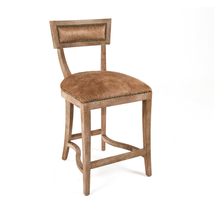 Zentique - Medallion Cow Hide Bar/ Counter Stool - CF282-30 Counter E272 Cow BRW