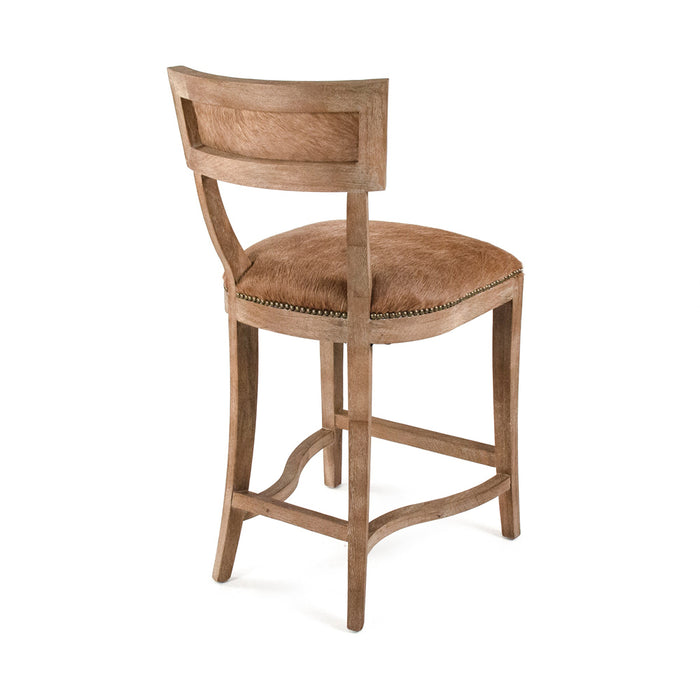 Zentique - Medallion Cow Hide Bar/ Counter Stool - CF282-30 Counter E272 Cow BRW