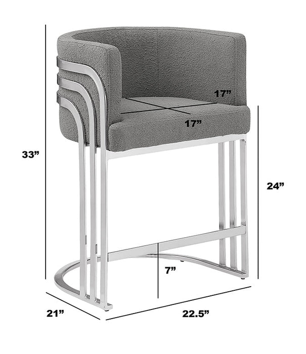 Mariano Furniture - CH020 - Teddy Fabric Counterheight Chair in Dark Gray (Set of 2) - BQ-CH020 - GreatFurnitureDeal