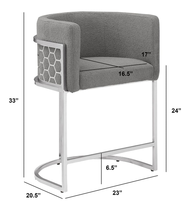 Mariano Furniture - CH030 - Teddy Fabric Counterheight Chair in Dark Gray (Set of 2) - BQ-CH030 - GreatFurnitureDeal