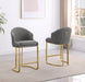 Mariano Furniture - CH376 - Teddy Upholstered Counter Chair in Dark Gray/Gold (Set of 2) - BQ-CH374 - GreatFurnitureDeal