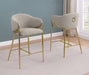 Mariano Furniture - Teddy Boucle Fabric Barstool in Gold (Set of 2) - BQ-BS455 - GreatFurnitureDeal