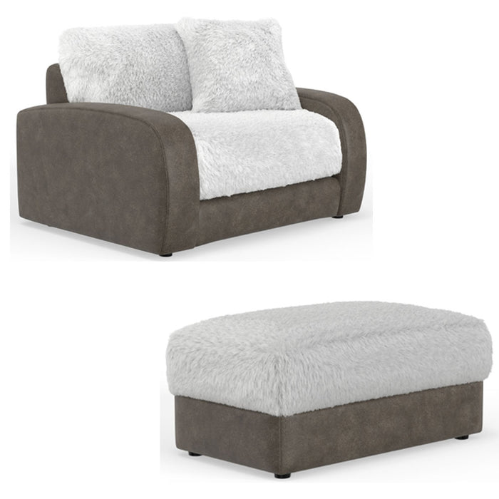Jackson Furniture - Snowball Chair 1/2 with Ottoman in Taupe/Natural - 1320-01-10-NATURAL