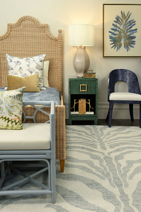 Worlds Away - Blair One Drawer Side Table in Green Dyed Grasscloth - BLAIR GR - GreatFurnitureDeal