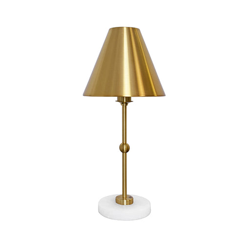 Worlds Away - Rechargeable Table Lamp In Brass And Faux Alabaster Base With Metal Shade - CHANLER - GreatFurnitureDeal