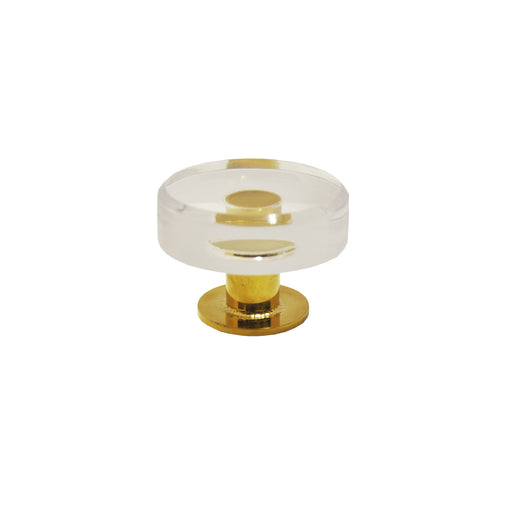 Worlds Away - Round Acrylic and Brass Knob in Polished Brass - CHAPMAN BR - GreatFurnitureDeal