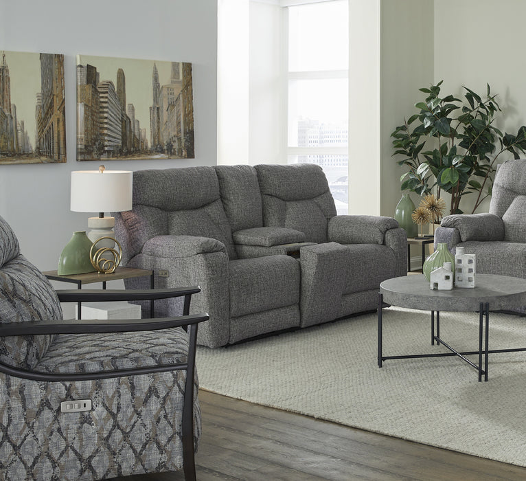 Southern Motion - Power Play 2 Piece Power Headrest Double Reclining Sofa Set W/Dropdwn Table & Next Level in Charcoal - 363-63PNL-78PNL WC