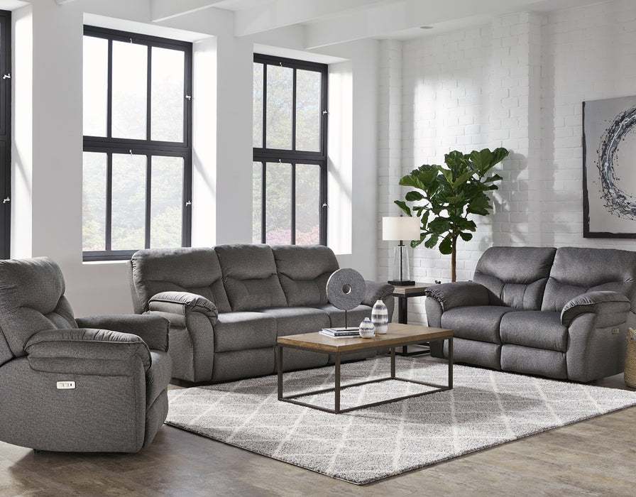 Southern Motion - Power Play 2 Piece Power Headrest Double Reclining Sofa Set W/Dropdwn Table & Next Level in Charcoal - 363-63PNL-78PNL WC