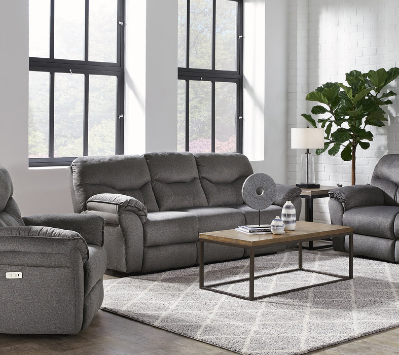 Southern Motion - Power Play 2 Piece Double Reclining Sofa Set W/Dropdwn Table in Charcoal - 363-33-21 - GreatFurnitureDeal