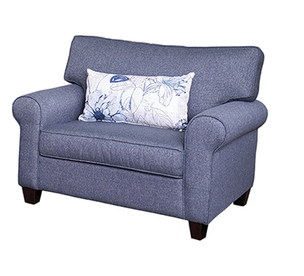 Mariano Italian Leather Furniture - Charlotte Chair in Elka Indigo - 1004-10