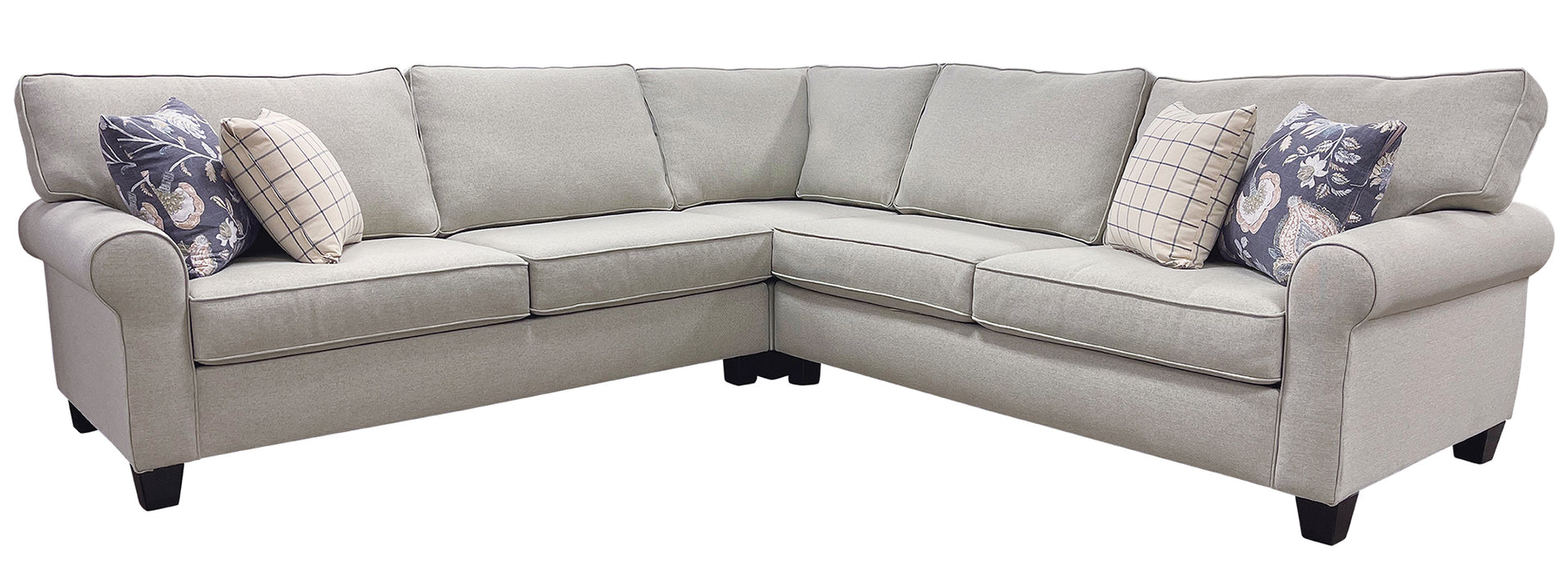 Mariano Italian Leather Furniture - Charlotte Sectional in Bronte Graphite - 1004-30L-30R