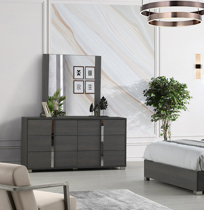 J&M Furniture - Giulia Matte Grey Oak Dresser and Mirror - 203-DR+M-MATTE GREY OAK - GreatFurnitureDeal
