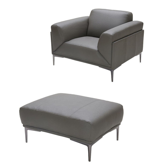J&M Furniture - King Grey Chair and Ottoman Set - 182501-CO-GRY