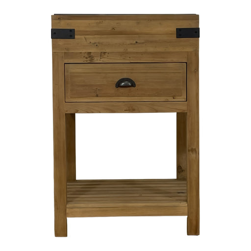 GJ Styles - Small Reclaimed Pine Kitchen Island with Blue Stone Top - CL46 - GreatFurnitureDeal
