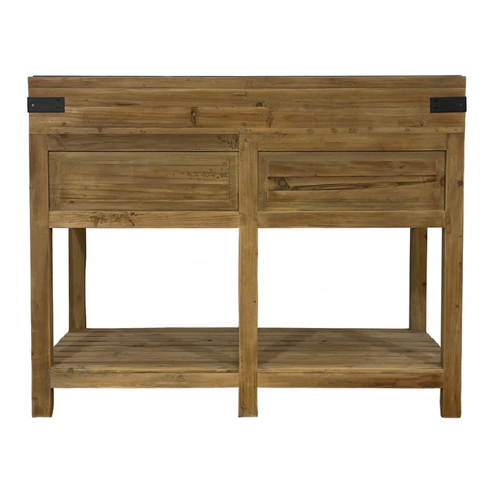 GJ Styles - Reclaimed Pine Kitchen Island with Blue Stone Top - CL47