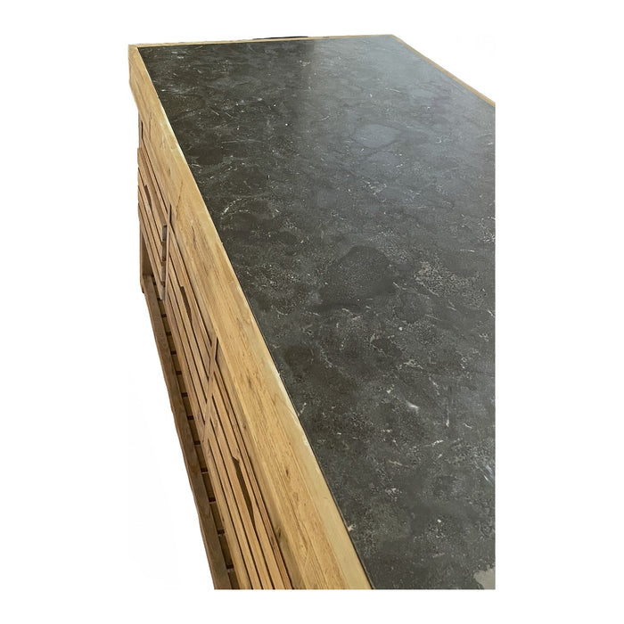GJ Styles - Large Kitchen Island with Blue Stone Top - CS49
