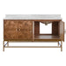 Worlds Away - Bath Vanity In Matte Dark Burl Wood And Antique Brass With White Marble Top And Double Porcelain Sinks, 60" Wide - CLIFFORD 60 DBW - GreatFurnitureDeal