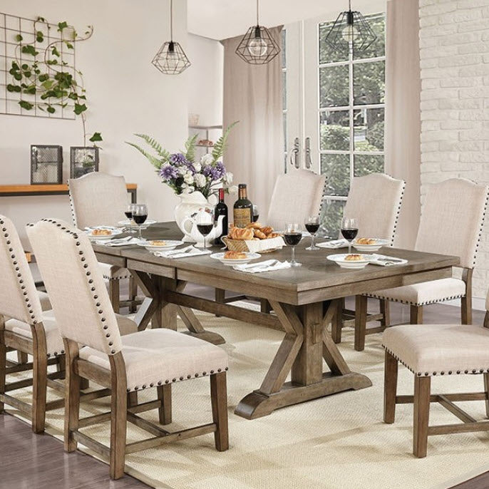 Furniture of America - Julia Dining Table in Light Oak, Beige - CM3014T - GreatFurnitureDeal