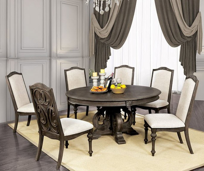 Furniture of America - Arcadia Dining Table in Tone, Ivory - CM3150RT - GreatFurnitureDeal