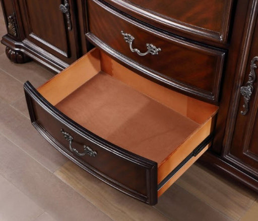 Furniture of America - Nouvelle Hutch & Buffet in Brown Cherry - CM3256CH-HB-SET - GreatFurnitureDeal