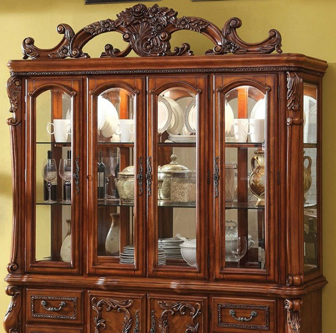 Furniture of America - Medieve Hutch Buffet in Antique Oak - CM3557HB-SET - GreatFurnitureDeal