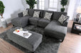 Furniture of America - Lowry Sectional w/ Ottoman in Gray - CM6363-SET - GreatFurnitureDeal