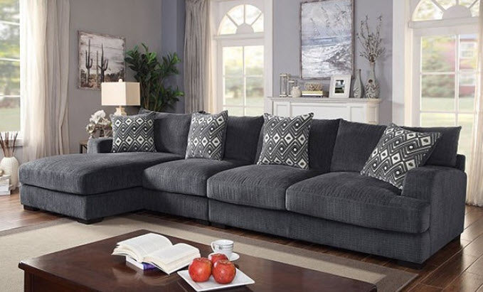 Furniture of America - Kaylee Sectional in Gray - CM6587-SECT-LL - GreatFurnitureDeal