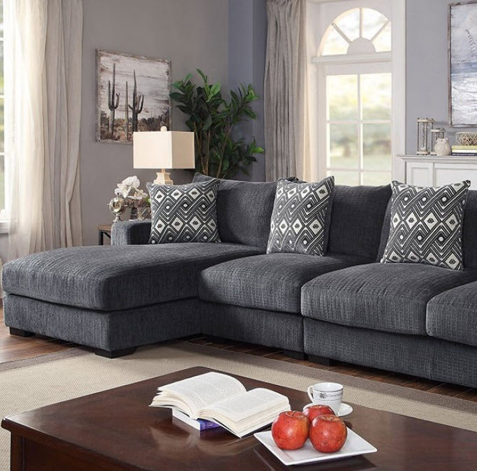 Furniture of America - Kaylee Sectional in Gray - CM6587-SECT-LL - GreatFurnitureDeal