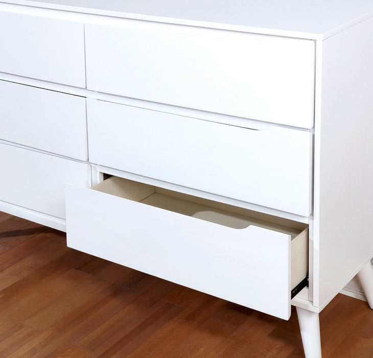 Furniture of America - Lennart 6 Piece Twin Bedroom Set in White - CM7386WH-T-6SET - GreatFurnitureDeal