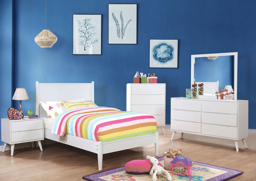 Furniture of America - Lennart 5 Piece Twin Bedroom Set in White - CM7386WH-T-5SET - GreatFurnitureDeal